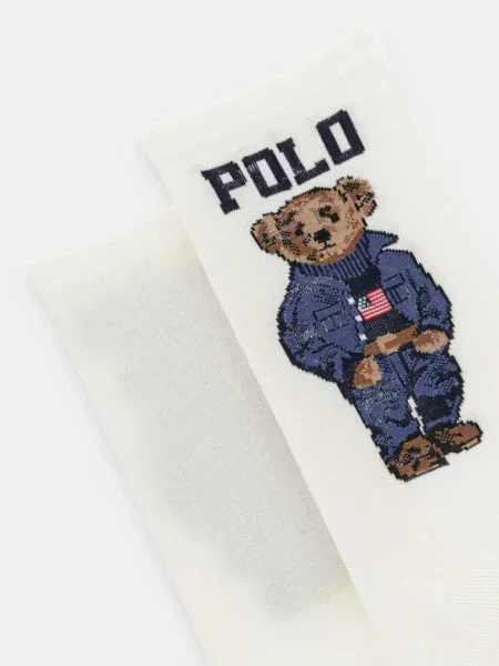 Șosete lungi Polo Ralph Lauren Alb bej