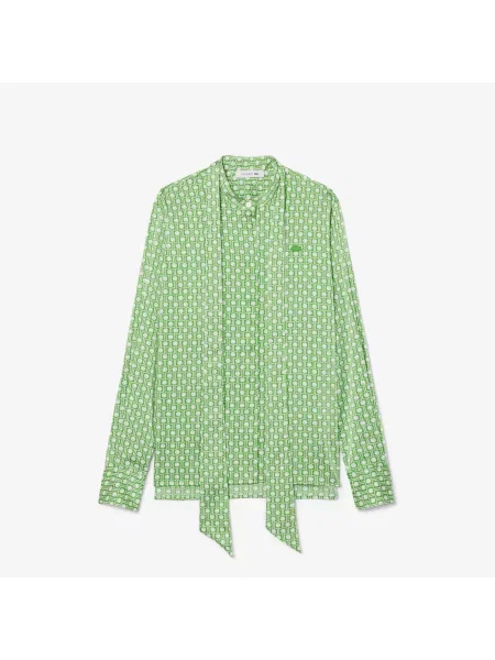 Lacoste Koszula Ze Wzorem Regular Fit zielona