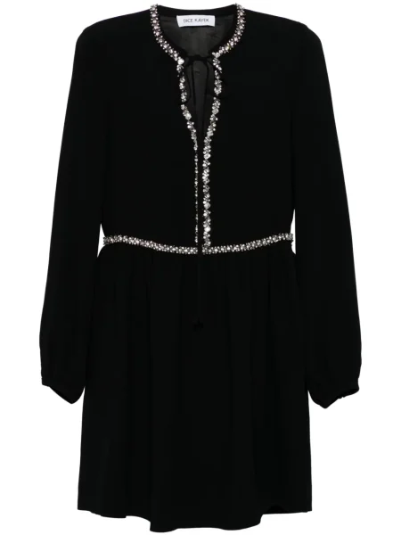 Rochie maxi Dice Kayek de cristal lungă negru
