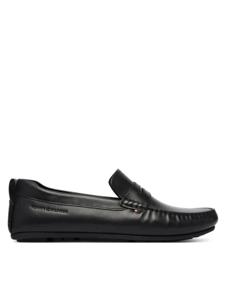 Tommy Hilfiger Mocasini Core Hilfiger Leather Driver negru