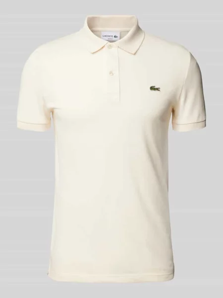 Koszulka polo o kroju slim fit z naszywką z logo model ‘PIQUE’ Lacoste białe