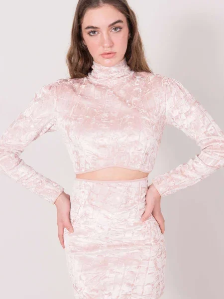 Top Fashionhunters iz pliša bela