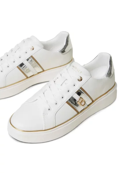 Sneakerși Twinset din piele alb
