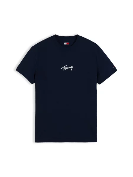 Tommy Jeans Tricou SIGNATURE PLAY albastru marin / murdar alb