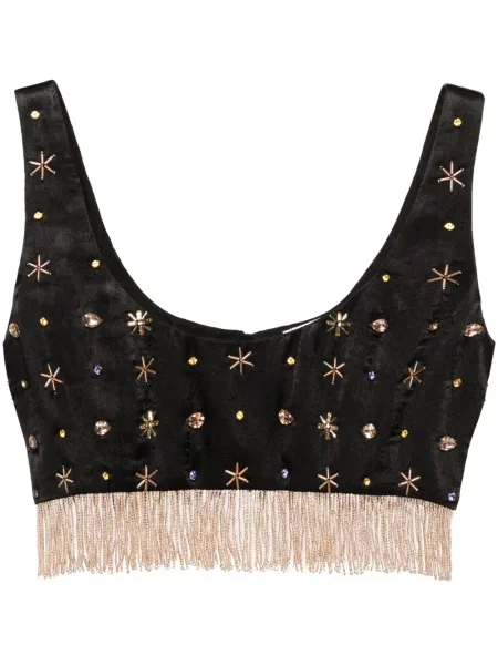 Top Forte Forte z frędzli czarny