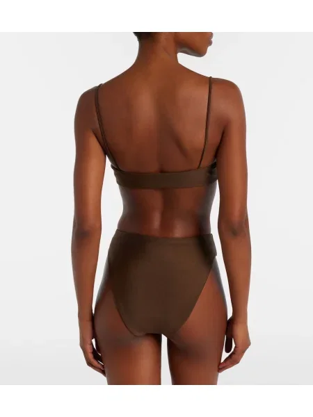 Top Jade Swim cu mărgele maro