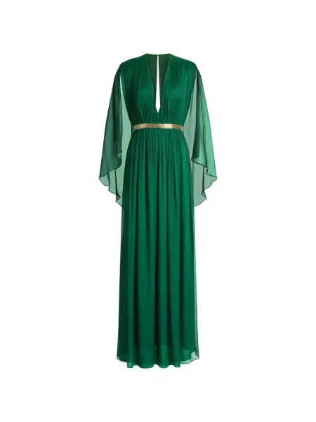 Rochie Alberta Ferretti cu decolteu în V verde