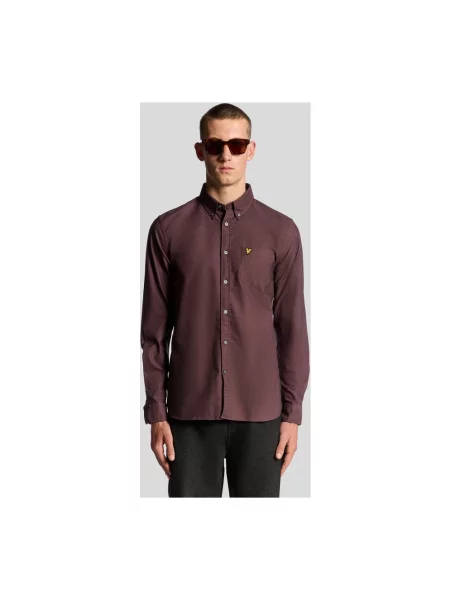 Koszula Lyle & Scott z twillu brązowa