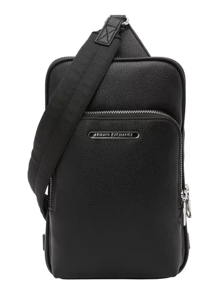 Armani Exchange geantă mică pentru bărbați cu imitație de piele negru
