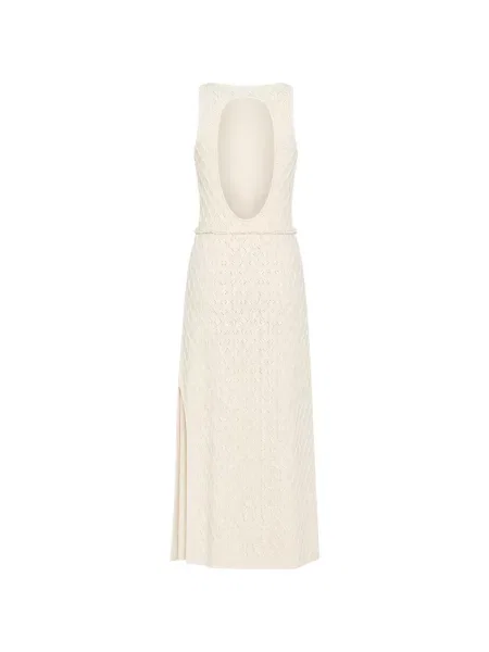 Cu centură rochie maxi Devon țesută alb
