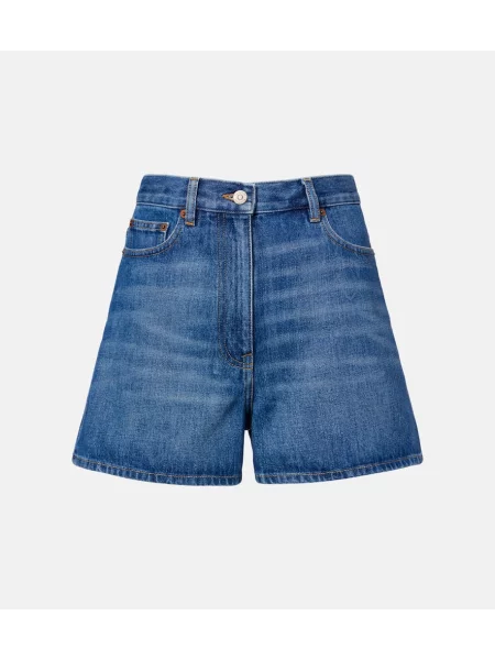 Pantaloni scurți din denim Valentino albastru