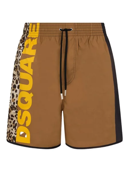 Slip de baie Dsquared2 cu autograf maro