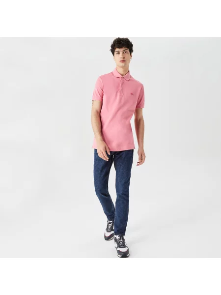 Lacoste Koszulka Polo Paris O Regularnym Kroju Ze Stretchem Z Bawełny Piqué różowa