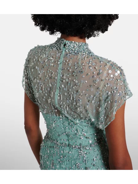 Rochie Jenny Packham cu mărgele albastru