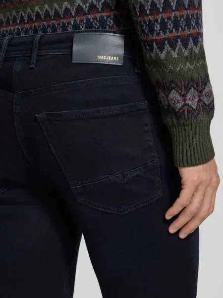 Jeansy o kroju slim fit w stylizowana na denim w odcieniu dark-wash model Arne' Mac granatowe