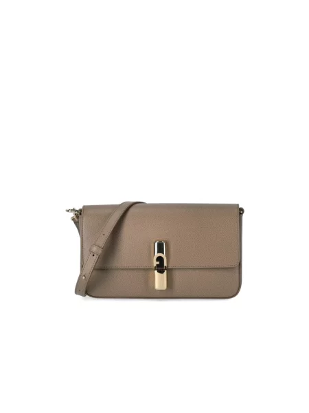 Torebka crossbody Furla skórzana beżowa