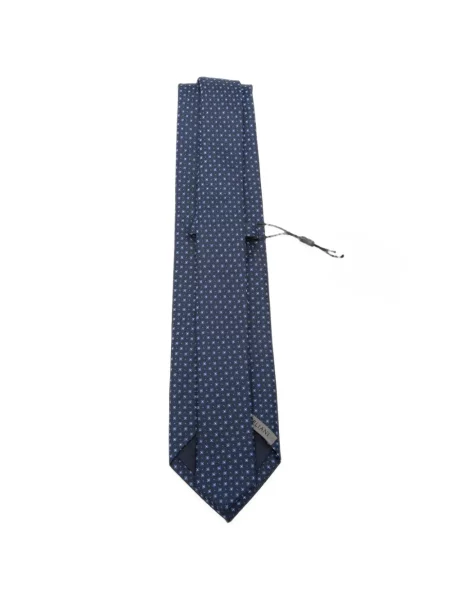 Cravată Corneliani de mătase cu imprimeu geometric albastru