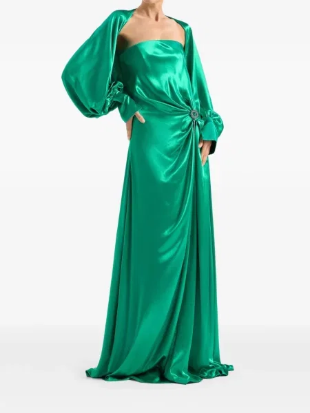 Geacă Genny cu mâneci balon verde