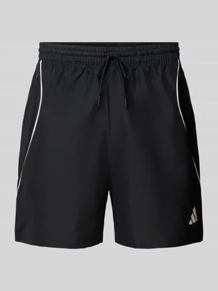 Szorty Sport o kroju regular fit z paskami w kontrastowym kolorze Adidas Sportswear czarne