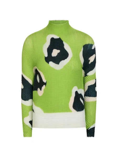 Top Issey Miyake cu imagine cu imprimeu abstract verde