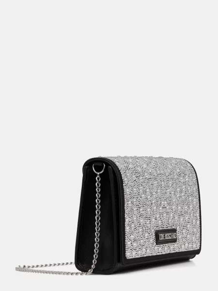 Love Moschino Pisemska torbica / transparentna črna