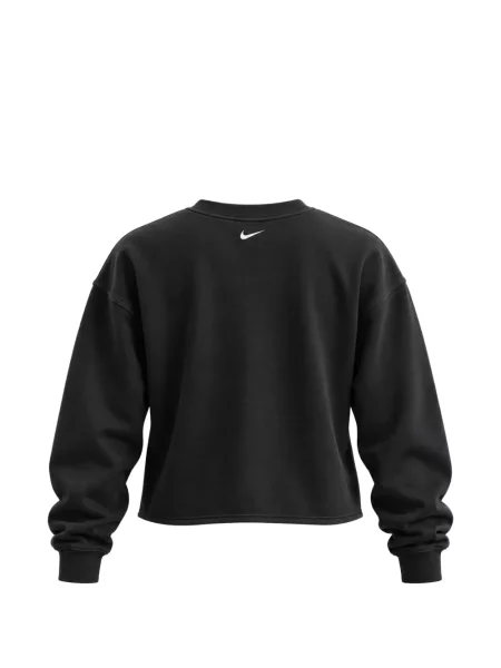 Top Nike cu decolteu rotund din material terry negru