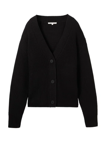 TOM TAILOR DENIM Geacă tricotată negru