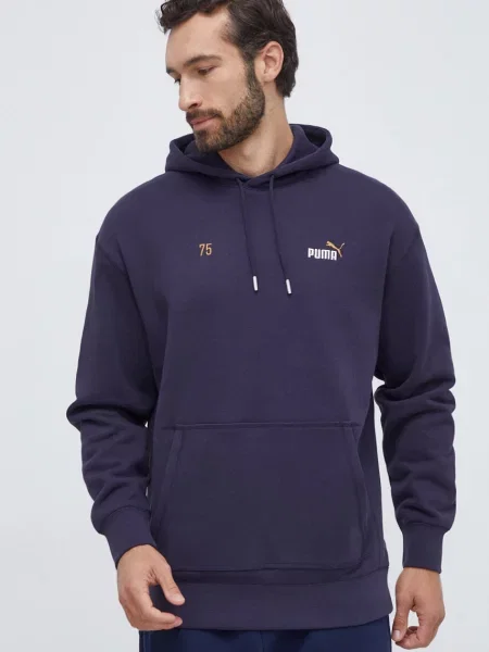 Puma hanorac de barbati marin cu glugă cu imprimeu albastru
