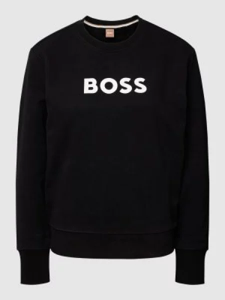 BOSS bluza różowy z nadrukiem czarna