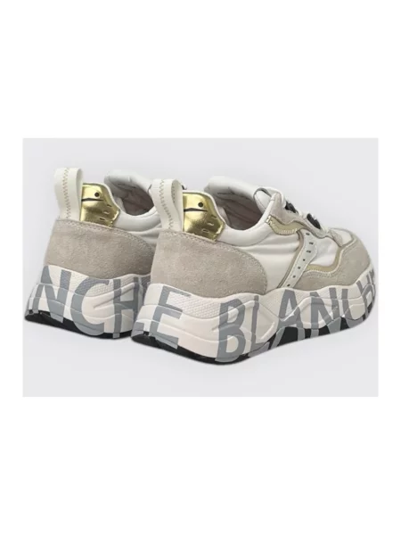 Sneakersy Voile Blanche zamszowe z logo białe