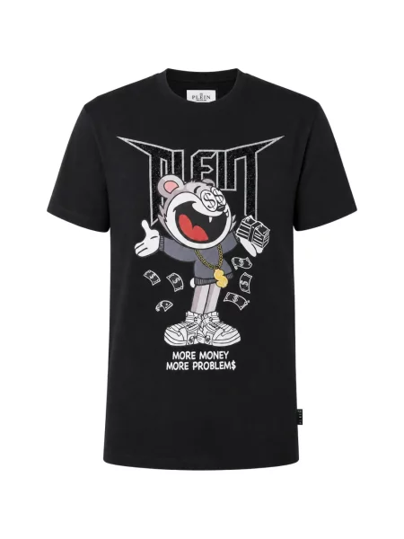 Tricou Philipp Plein din jerseu negru