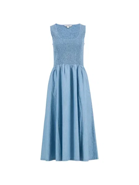 Rochie midi Barbour fără mâneci albastru