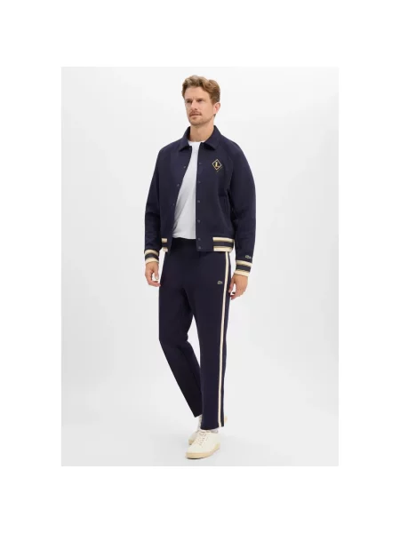 Bluza rozpinana o kroju regular fit z mieszanki bawełny Lacoste niebieska