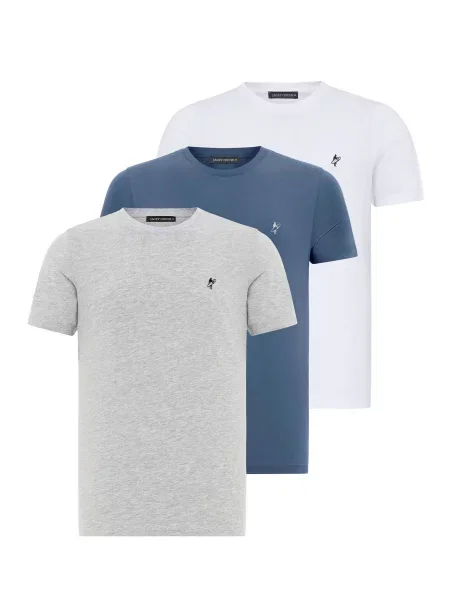 Jacey Quinn Majica siva melange / petrol bijela