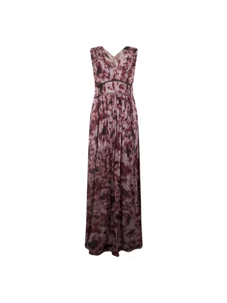 Długa sukienka maxi Alberta Ferretti w kwiatki z dekoltem w serek