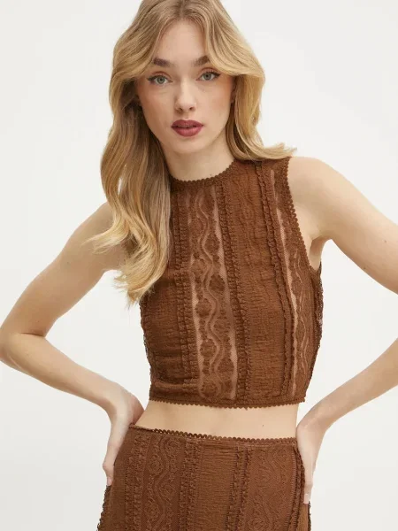 Charo Ruiz Ibiza bluzka Asteria wzorzysta brązowy