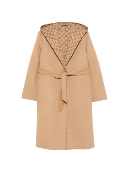 Reversibil palton Gucci de lână maro