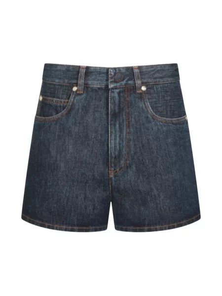 Szorty jeansowe Fendi z 5 kieszeniami dzwony niebieskie