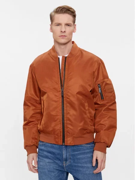 Calvin Klein Geacă bomber Sateen Hero Bomber maro