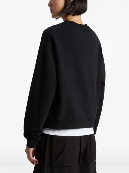 Hanorac crewneck Woolrich din fleece negru