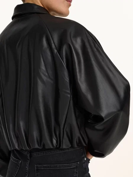 Only Bunda V Koženém Vzhledu black černá