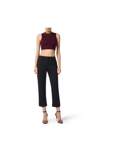 Dzianinowy sweter Elisabetta Franchi z nadrukiem czerwony