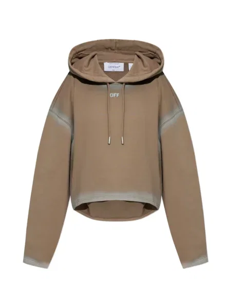 Decupat hanorac cu glugă Off-white alb