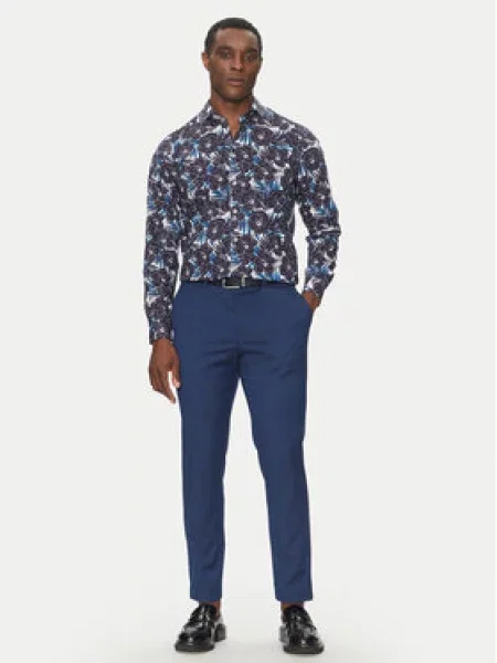 Hechter Paris Košile Tmavomodrá Modern Fit