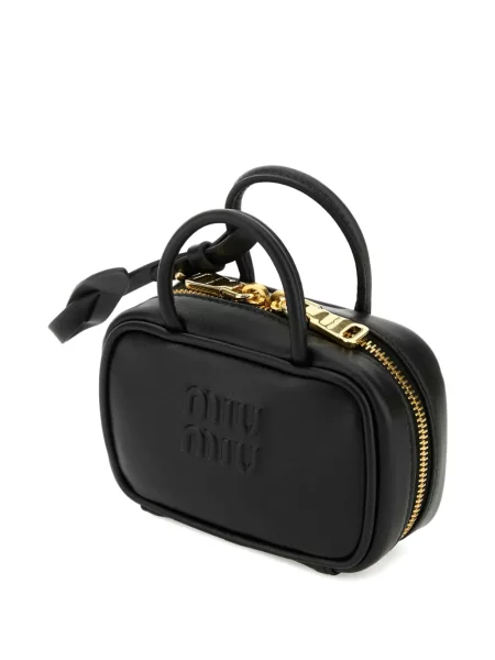 Top Miu Miu din piele negru