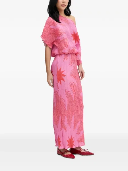Rochie midi Never Fully Dressed cu imagine roz