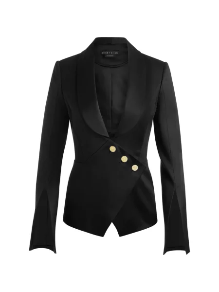 Geacă Alice + Olivia asimetrică negru