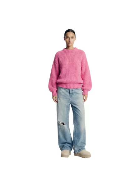 Sweter American Dreams wełniany różowy