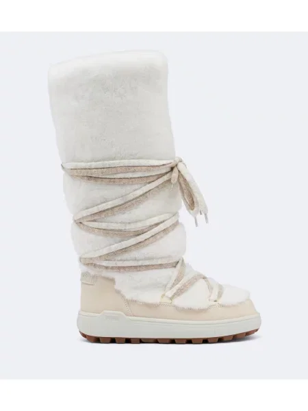 Botine Bogner din piele de oaie alb