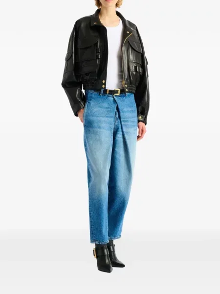 Geanta de piele Balmain negru